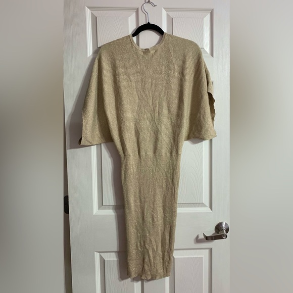 *RARE VTG Arden B gold metallic knit silk/cashmere blend dress - small - Picture 10 of 10
